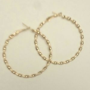 Gold Spiral Earrings, Gold Hoop Earrings